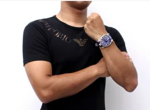 ガガミラノ スリム46mm スモールセコンド ブルー メンズ 5084.3 コピー 腕時計