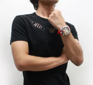 ガガミラノ クロノ48mm ラバー レッド/ メンズ 6050.1 スーパーコピー 時計