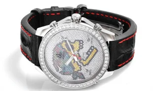 ジェイコブ&コー クォーツ スカル ダイヤモンド デイト コピー 時計