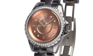 シャネル 33mm　8Pダイヤ　ベゼルダイヤ　チタンセラミック H2563 ピンク コピー ウォッチ