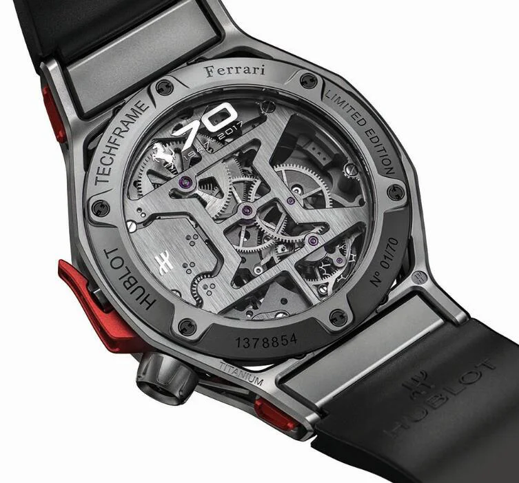 新作 ウブロコピー時計テクノフレーム フェラーリ トゥールビヨン クロノグラフ チタニウム 408.NI.0123.RX