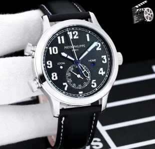 【改良Ref.5524】デュアルタイムゾーン機能パテックフィリップスーパーコピー時計  カラトラバ パイロット トラベル