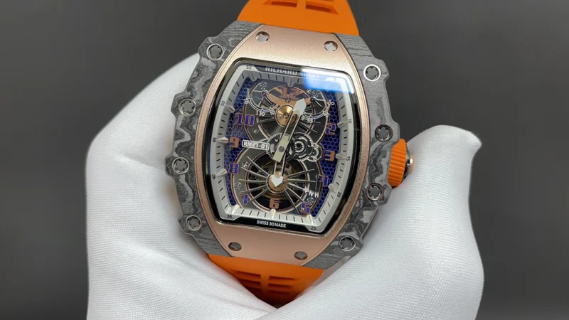 新品リシャールミルスーパーコピー時計 RM21-02「トゥールビヨン」グリーンクォーツTPTカーボンファイバー[2]