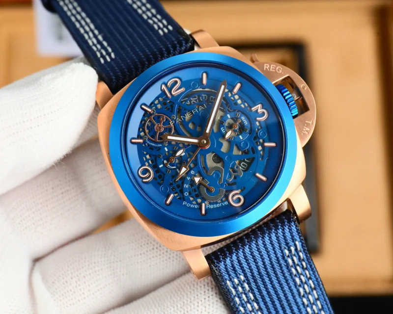 パネライ最高級コピー時計オートマティック ブルー本牛革ストラップP6838R20[2]