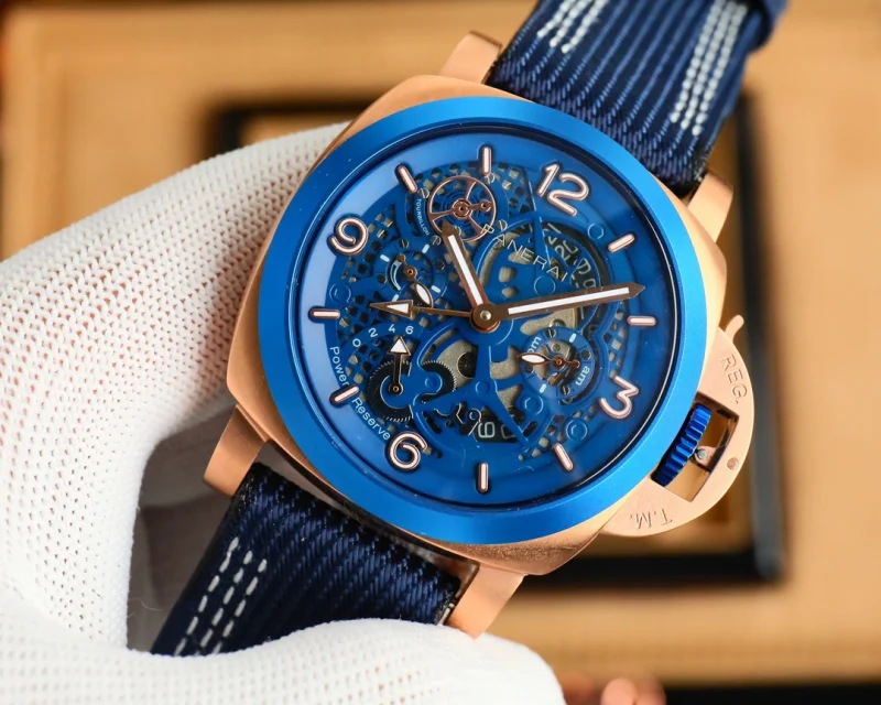 パネライ最高級コピー時計オートマティック ブルー本牛革ストラップP6838R20[6]