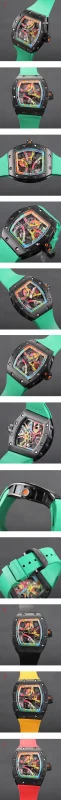 ブランド リシャール ミルスーパーコピー時計 グリーンラバー RM 68-01 トゥールビヨン