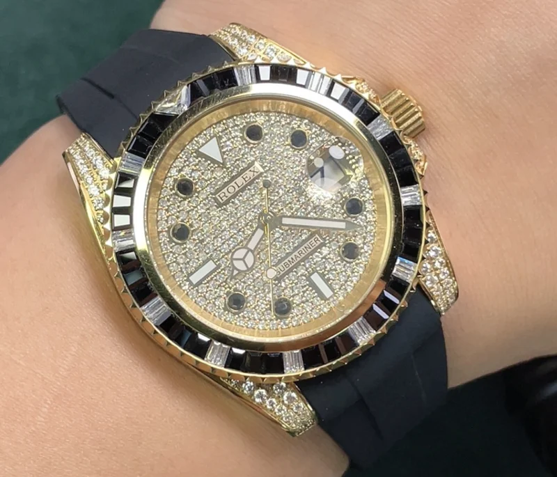 ブランド ロレックス サブマリーナー ラバーストラップ 高級の天然サファイア124060-12