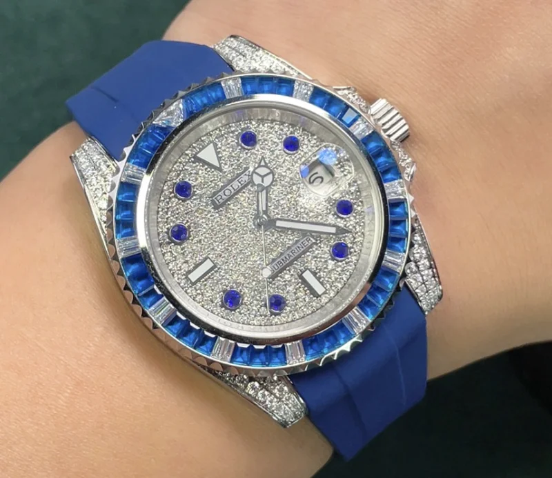 ブランド ロレックス サブマリーナー ラバーストラップ 高級の天然サファイア124060-12[6]