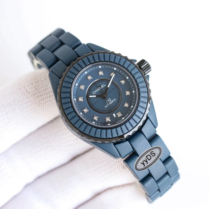 シャネルJ12 ブルー 33mm 腕時計レディース 自動巻き H780203[6]