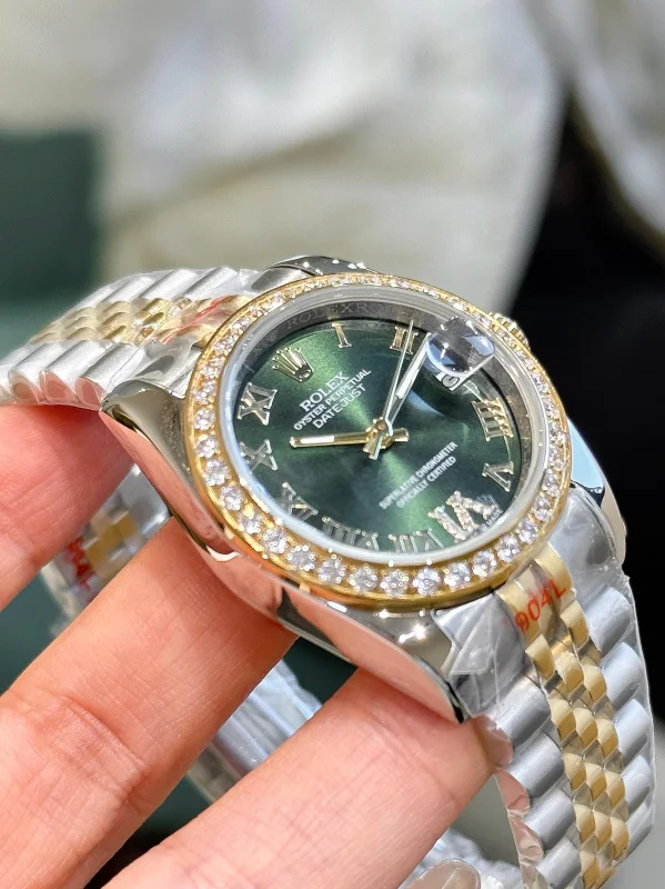 グリーンダイヤル コピー時計ロレックス デイトジャスト レディースM692301-3[5]