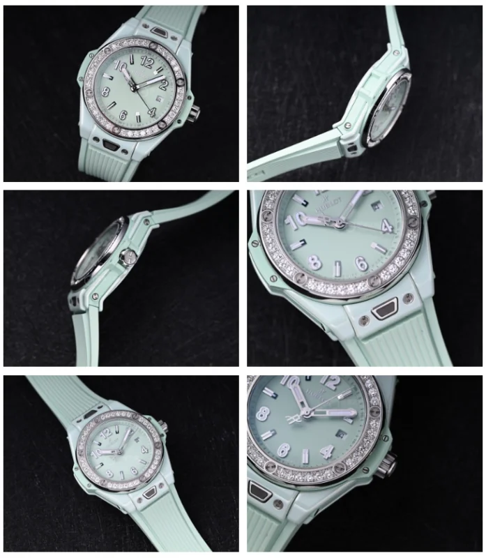 HUBLOTグリーンセラミック485.GS.5271.RX.1204 ビッグ・バン ワンクリック ミント ダイヤモンド