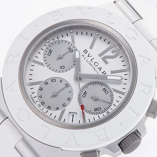 人気ブルガリ工場 アルミニウム ホワイト クロノグラフ 104235 シルバー/グレー[1]