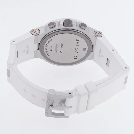 人気ブルガリ工場 アルミニウム ホワイト クロノグラフ 104235 シルバー/グレー[2]