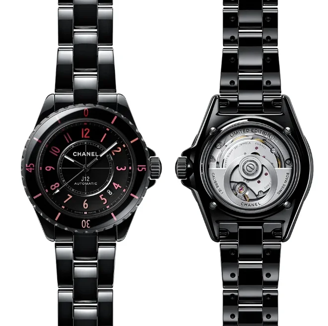 シャネルコピー J12 BLUSH 自動巻きブラック ラッカー38MM H10312[1]