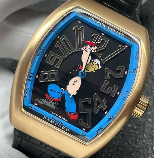 ABF工場 フランクミュラーレプリカ 新作 ポパイ ヴァンガード V45 ブラック ローズゴールド 44mm[1]