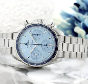 オメガ スピードマスター 自動巻き ブルー ステンレス ボーイズ 324.30.38.50.03.001