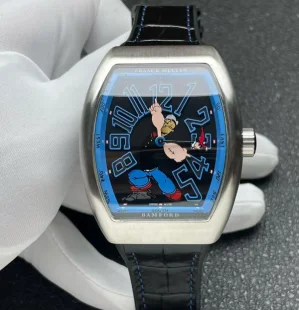 ABF工場 フランクミュラー ポパイ ヴァンガード V45高級腕時計 シルバー ブラック FM800ムーブメント