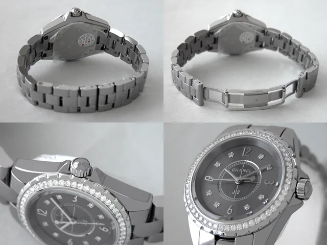 シャネル CHANEL時計 J12　クロマティック 33mm　8Pダイヤ　ベゼルダイヤ　チタンセラミック グレー H2565