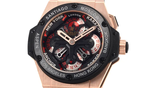 (HUBLOT)ウブロ コピー時計 キングパワー ウニコ ＧＭＴ キングゴールドセラミック 771.OM.1170.RX